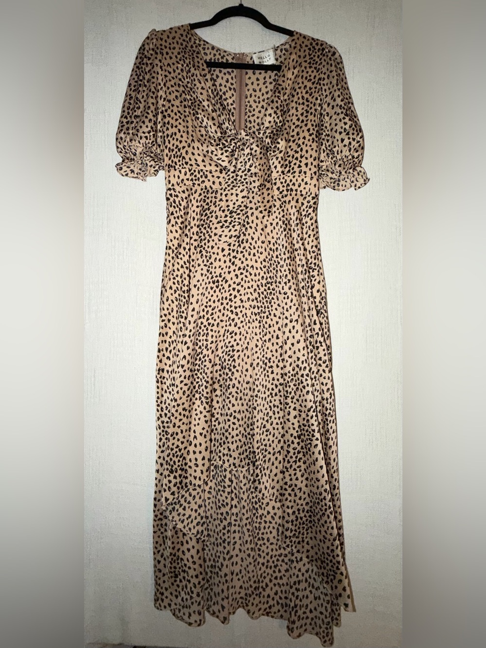 Fall Flowy Animal Print Midi high low dress Size 6 Cottagecore - Picture 2 of 12